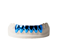 Colored Grillz (6-Piece Bottom Set) – Solid Silver with Color Finish