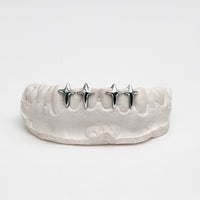 Nocta Starcross Gap Filler Grillz – 2-4 Teeth | High-Polish Silver/10k Gold