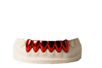 Colored Grillz (6-Piece Bottom Set) – Solid Silver with Color Finish
