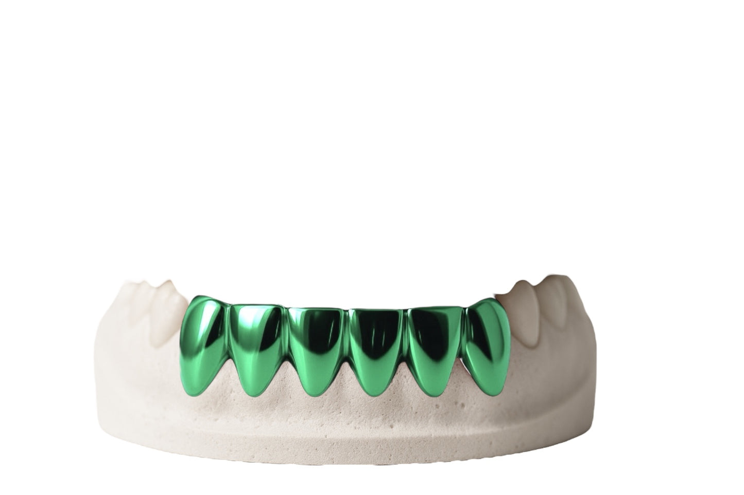 Colored Grillz (6-Piece Bottom Set) – Solid Silver with Color Finish