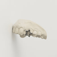 Big Star - Large Star Grillz - 2 Teeth (Twin Cap) 925 Sterling Silver
