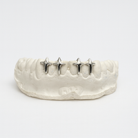 Nocta Starcross Gap Filler Grillz – 2-4 Teeth | High-Polish Silver/10k Gold